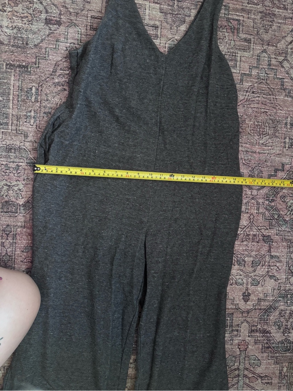 Frank & Oak Charcoal Sleeveless V-Neck Jumpsuit with Tie Waist - Picture 6 of 10